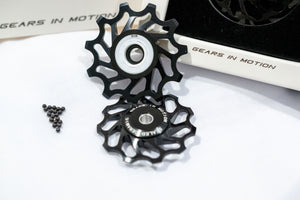 Black Ceramic Jockey Wheels Closeup