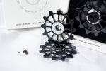 Load image into Gallery viewer, 12 Teeth Ceramic Jockey Wheels (Black) Closeup

