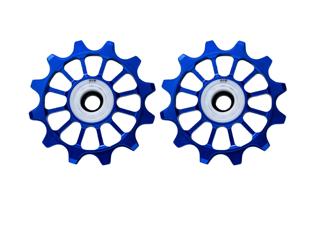 12 Teeth Ceramic Jockey Wheels (Blue)