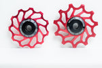 Load image into Gallery viewer, Hybrid Ceramic Jockey Wheels (Cherry Red) 11 Teeth
