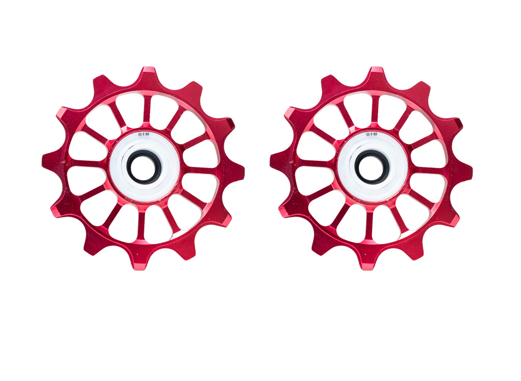 12 Teeth Ceramic Jockey Wheels (Red)